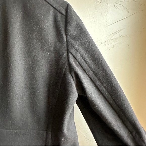 J.Crew Black Wool Blend Peacoat Jacket Classic Tailored Minimal Chic Prep Sz L - Picture 12 of 14